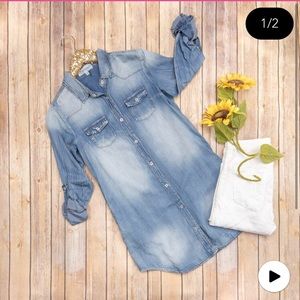 Wash out denim dress